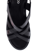 Women's Black Leather Comfort Sandals | Derimod