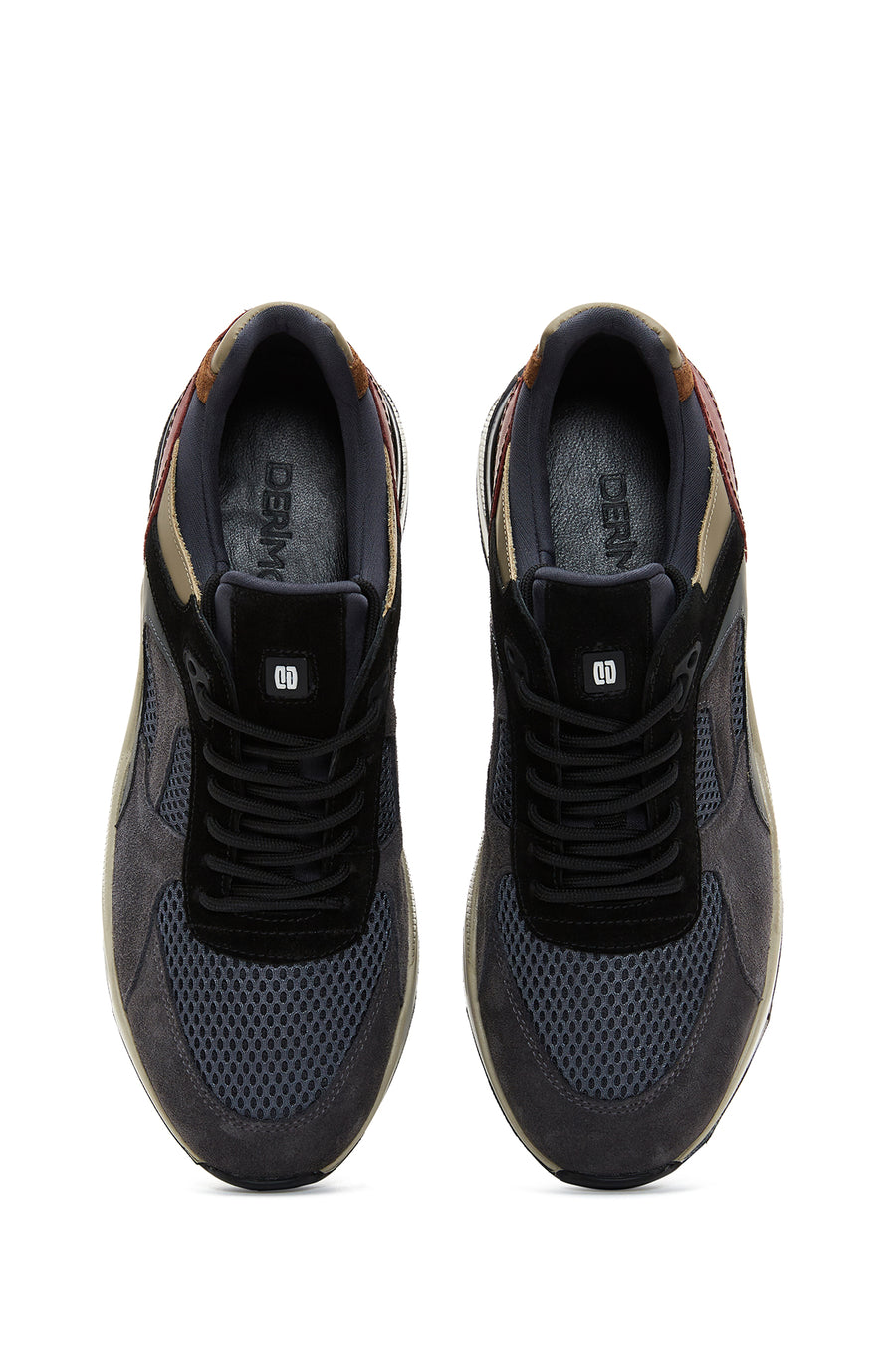 Erkek Antrasit Süet Deri Detaylı Sneaker