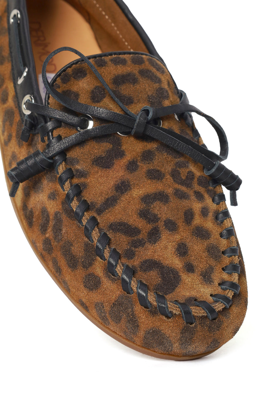 Kadın Leopar Desenli Süet Deri Loafer