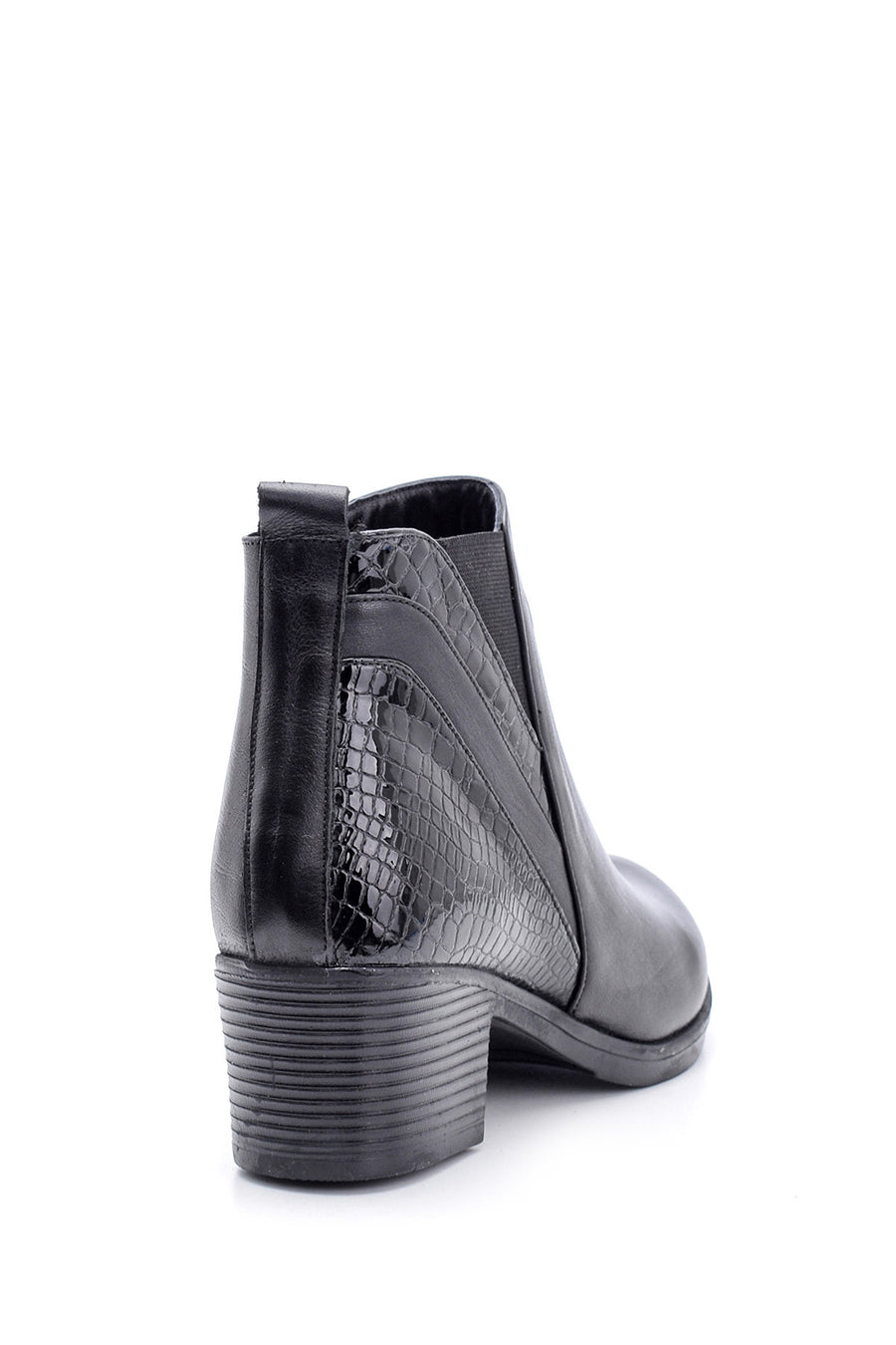Women's Crocodile Detailed Heeled Leather Boots