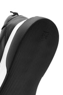 Erkek Siyah Bağcıklı Kalın Tabanlı Deri Sneaker | Derimod