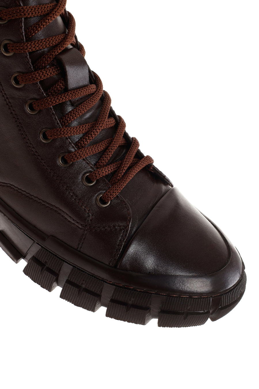 Erkek Kahverengi Deri Bilekli Sneaker