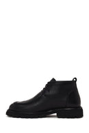 Male Black Lace-up Leather Casual Boots | Derimod