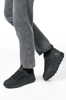 Geox Erkek Siyah U Spherıca 4X4 B Abx A - Text+ Bağcıklı Kalın Tabanlı Kumaş Sneaker | Derimod