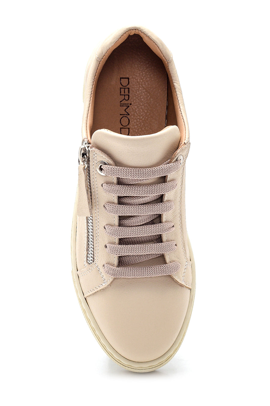 Kadın Deri Fermuarlı Sneaker