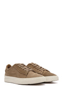 Erkek Bej Bağcıklı Nubuk Deri Sneaker | Derimod