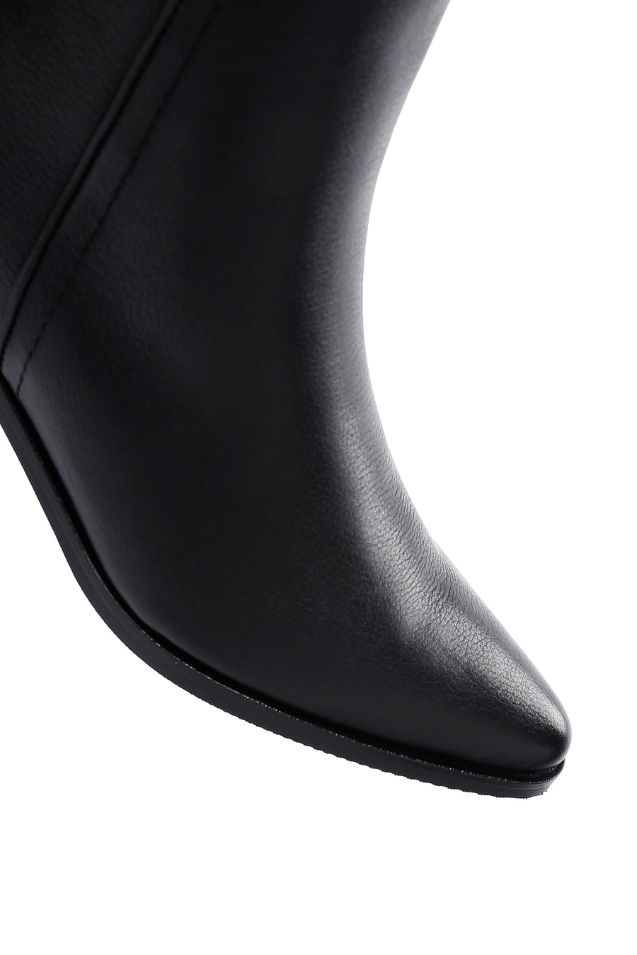 Women's Black Leather Zippered Boots