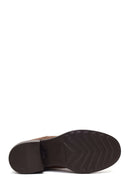 Woman Mink Thick-Heeled Suede Chelsea Boots | Derimod