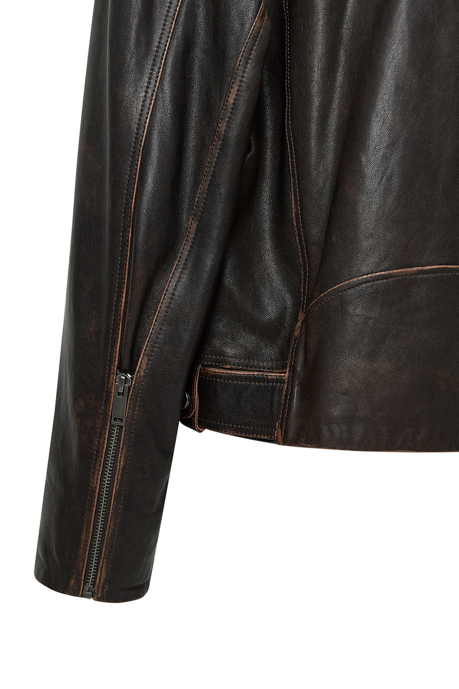 Lugano Kadın Kahverengi Vintage Biker Deri Ceket