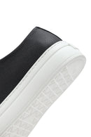 Erkek Siyah Bağcıklı Kalın Tabanlı Deri Sneaker | Derimod