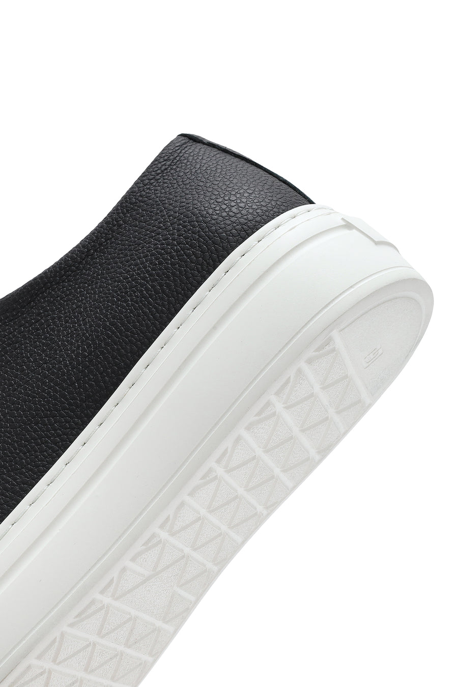 Erkek Siyah Bağcıklı Kalın Tabanlı Deri Sneaker