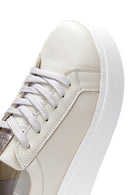 Kadın Bej Deri Kalın Tabanlı Sneaker | Derimod