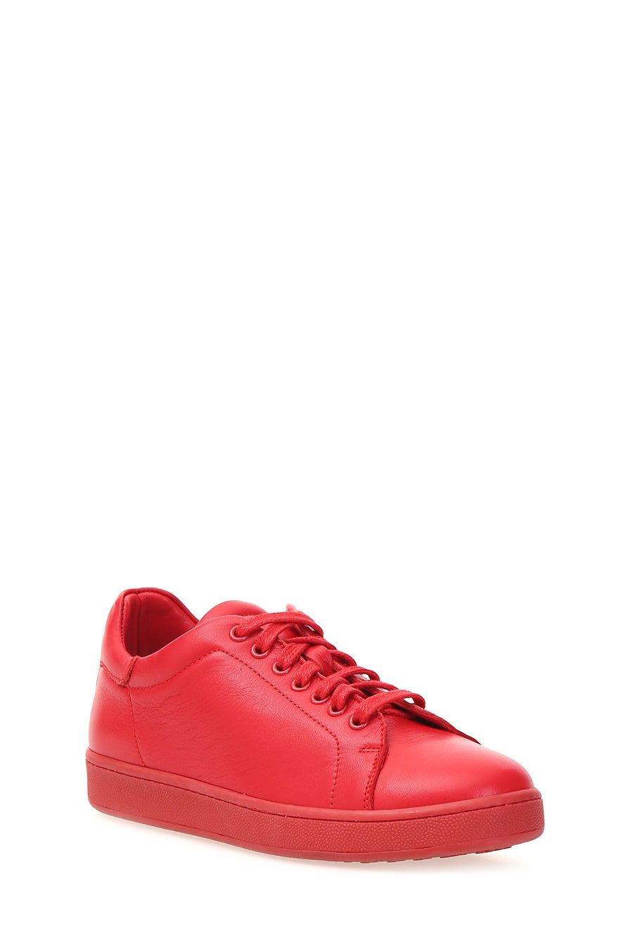 Kırmızı Kadın Deri Sneaker