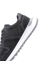 Men's Gray Suede Leather Sneaker | Derimod