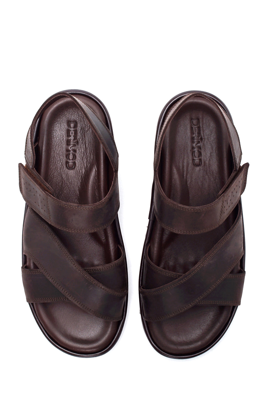 Men's Brown Nubuck Leather Sandals