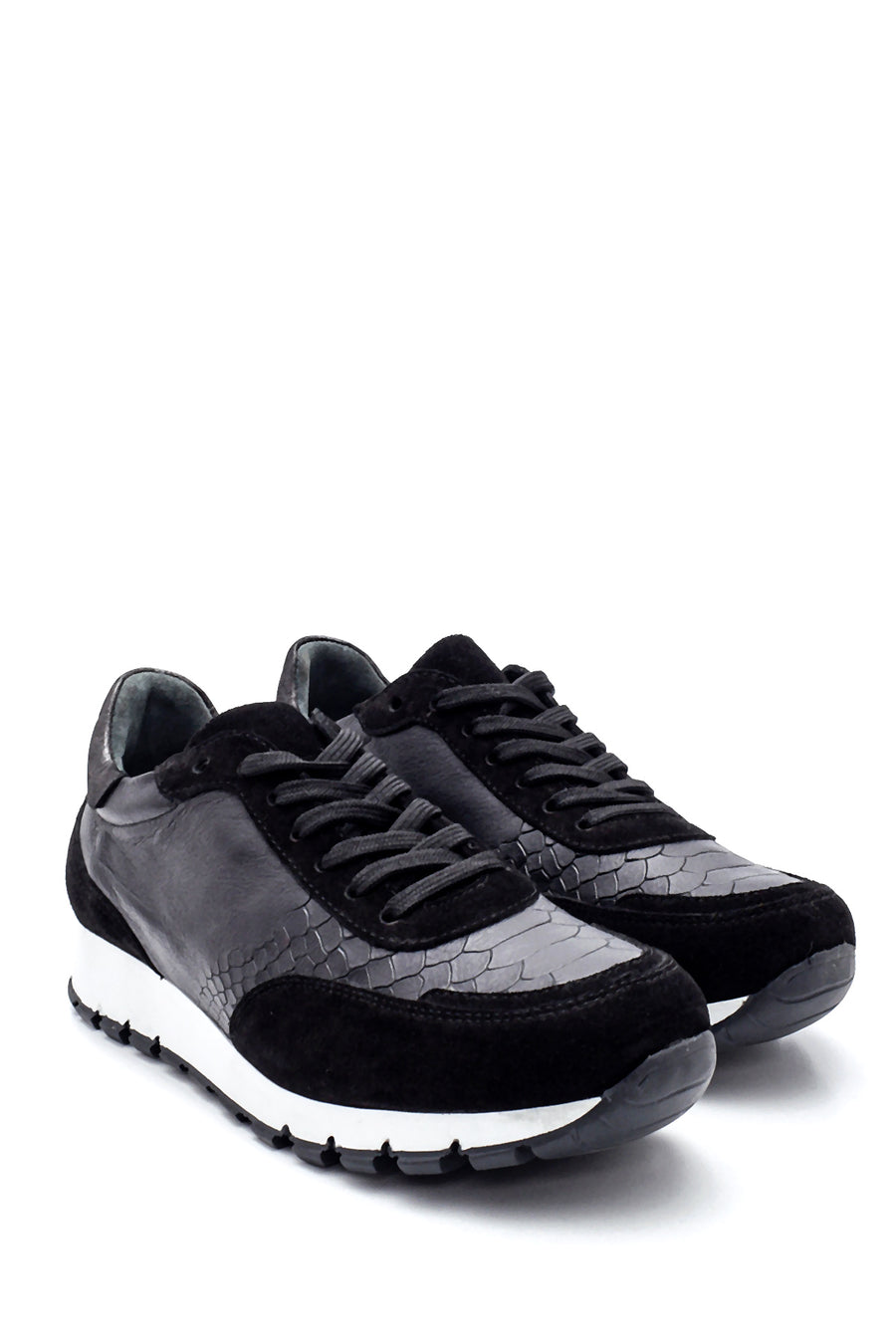 Kadın Deri Desenli Sneaker