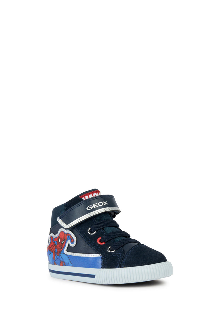 Geox Erkek Bebek Lacivert Spider Man Bantlı Desenli Deri Sneaker