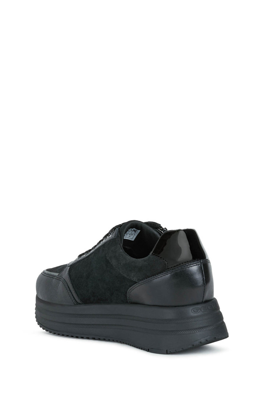 Geox Kadın Siyah Kency Bağcıklı Kalın Tabanlı Deri Sneaker