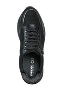 Geox Kadın Siyah Kency Bağcıklı Kalın Tabanlı Deri Sneaker | Derimod
