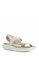 Geox Women's Cream D Spherica Ankle Strap Leather Sandals | Derimod