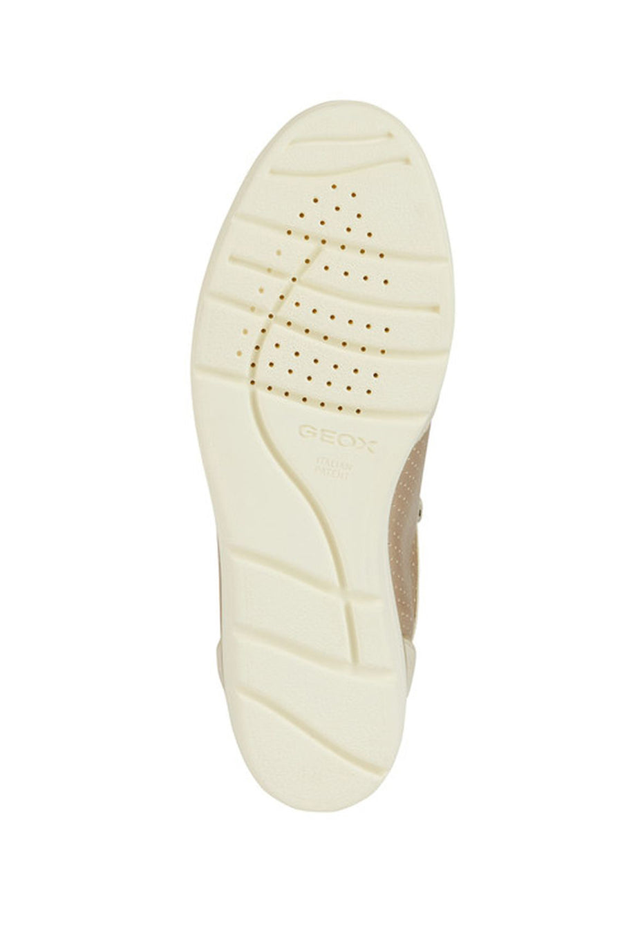 Geox Women's Beige Thick-Soled Lace-Up Leather Sneakers
