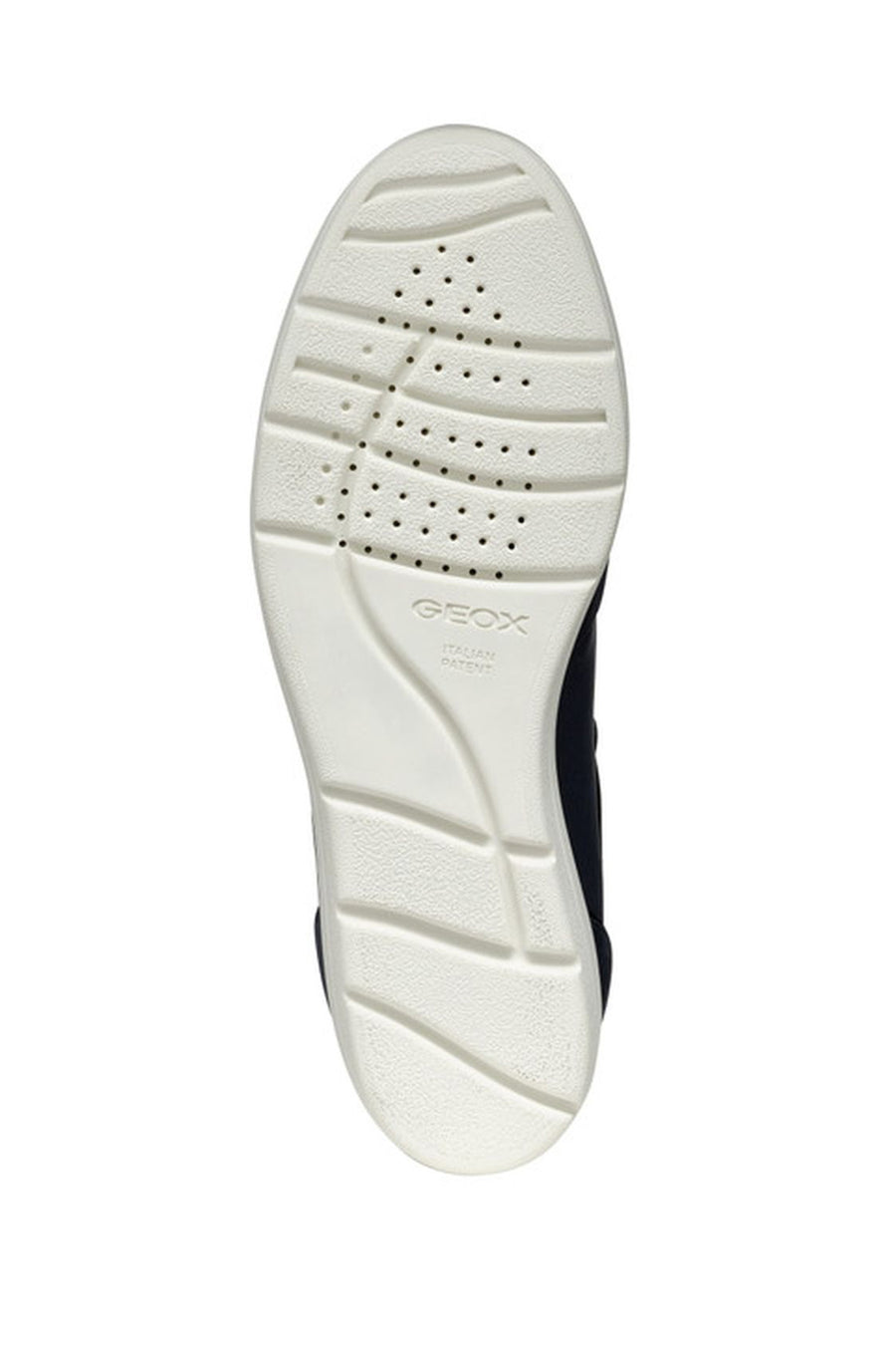 Geox Women's Navy Blue Ilde Thick Sole Lace Up Leather Sneaker