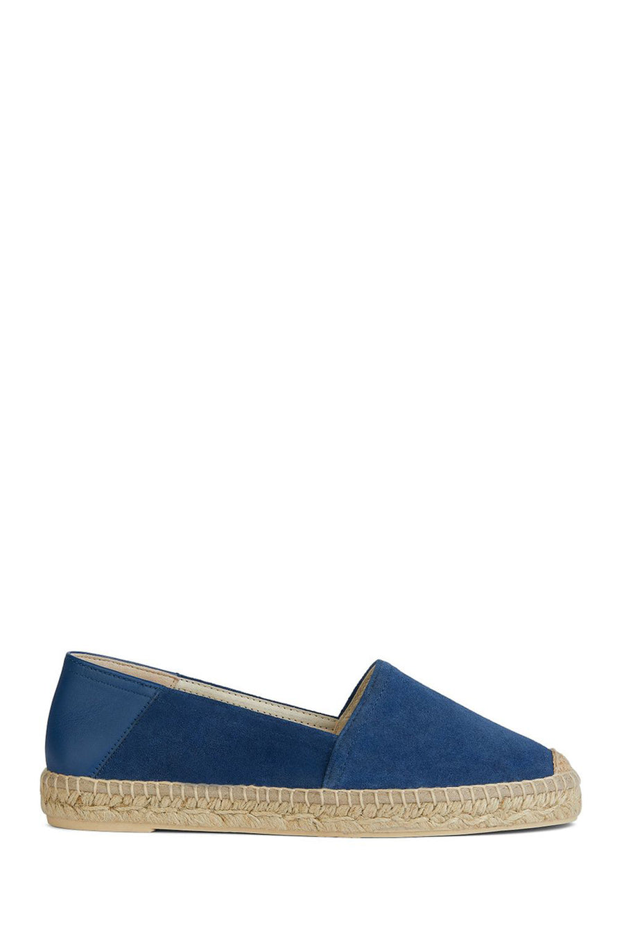 Geox Women's Blue Lampedusa Straw Sole Suede Leather Espadrille D35V0A02285C4005 | Derimod