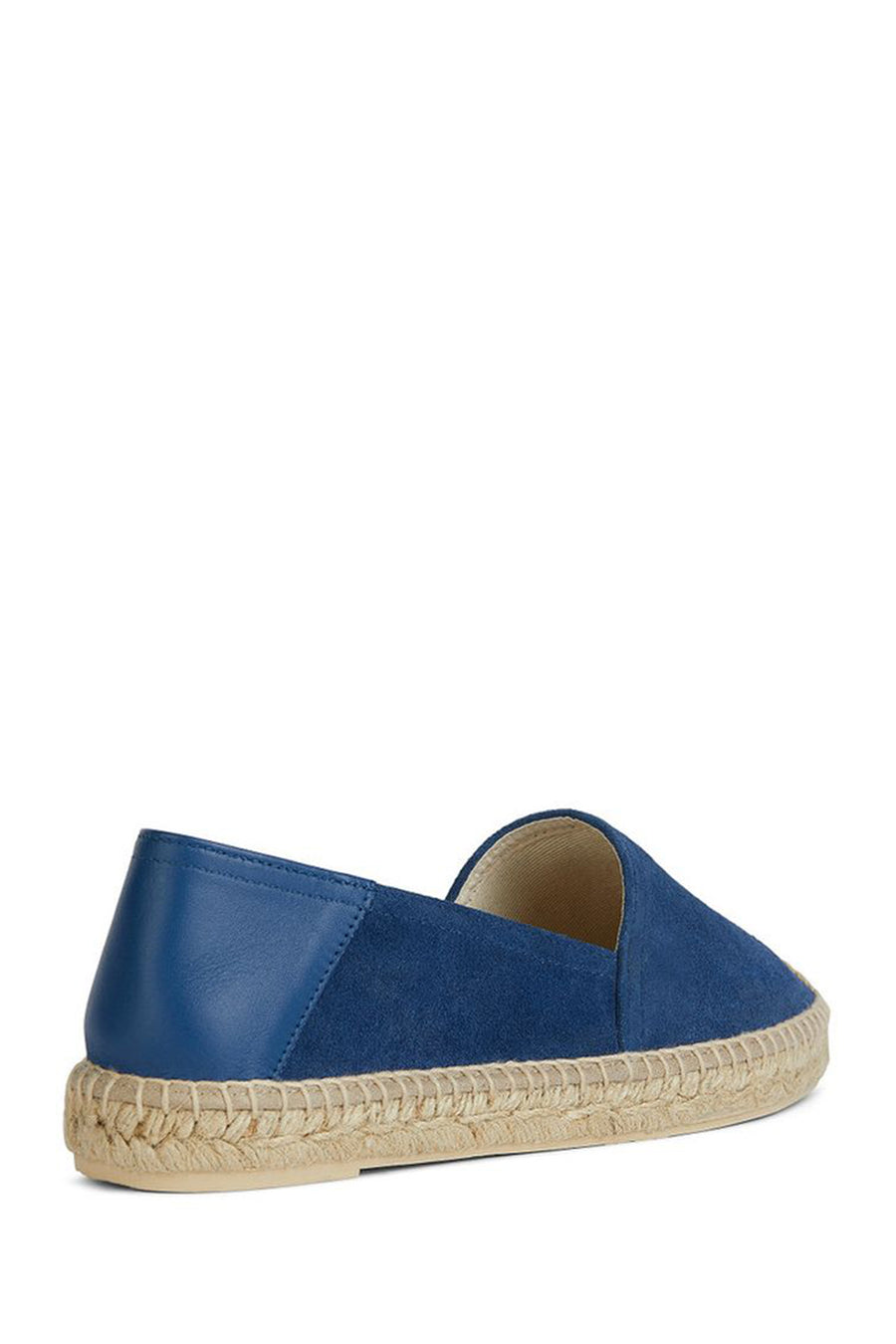 Geox Women's Blue Lampedusa Straw Sole Suede Leather Espadrille