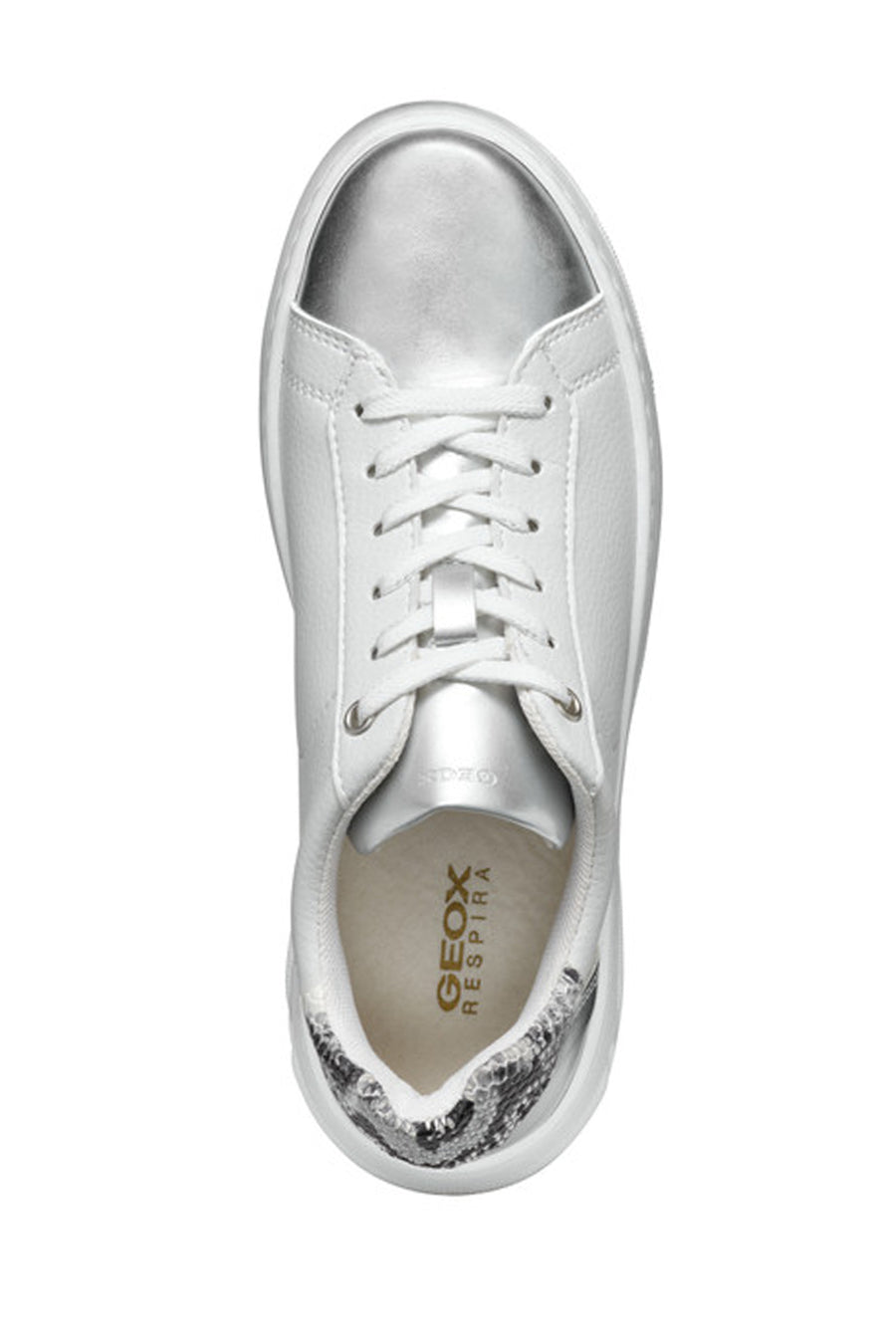 Geox Kadın Beyaz Bağcıklı Deri Sneaker