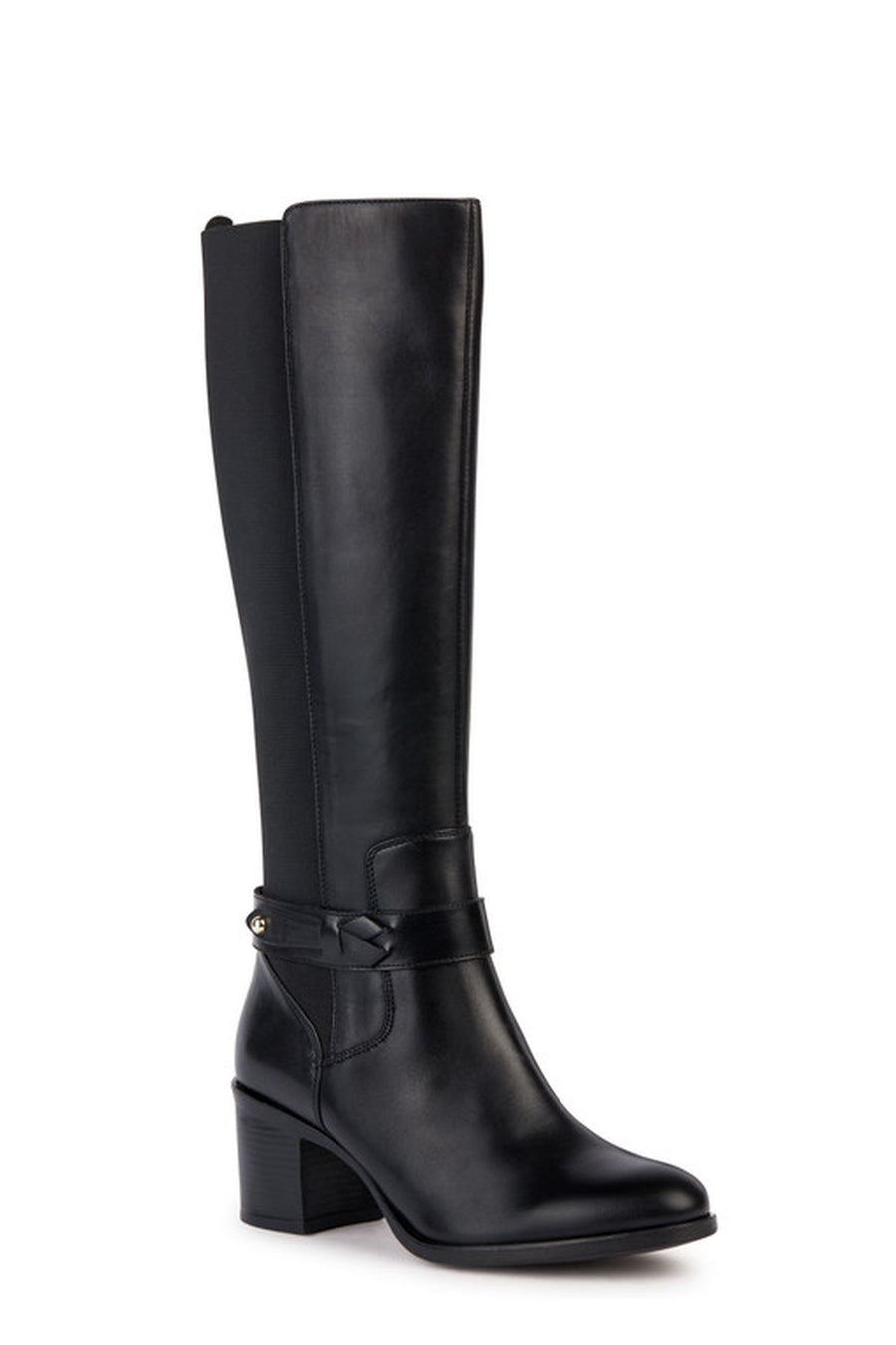 Geox Women's Black New Asheel Leather Zippered Boots