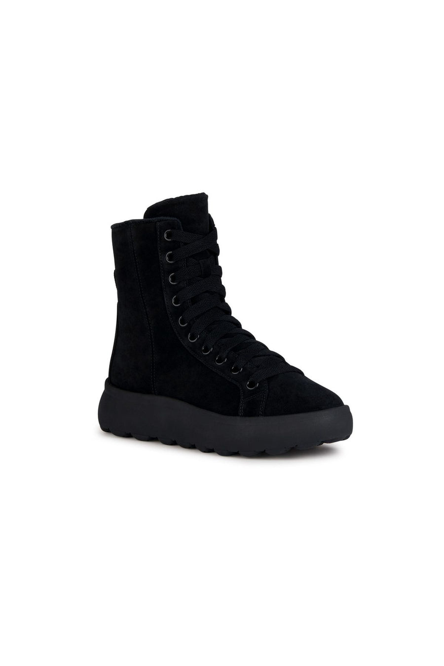 Geox Women's Black Spherica Zippered Leather Boots