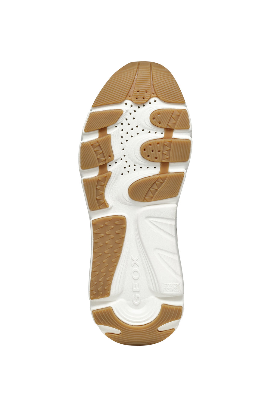 
Geox Women White Diamantha Lace-Up Thick Sole Leather Sneaker
