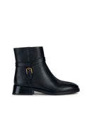 Geox Women's Black Tormalina Zippered Leather Boots | Derimod