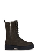 Geox Women's Anthracite Spherica Ec7 Suede Leather Boots | Derimod