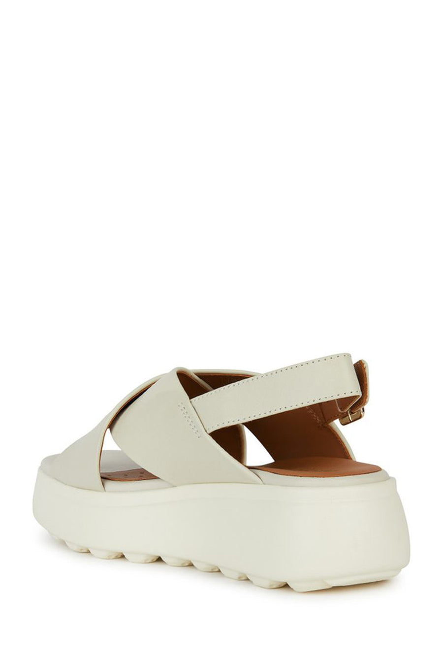 Geox Women's Beige Spherica Ec4.1 Thick Soled Strappy Leather Sandals