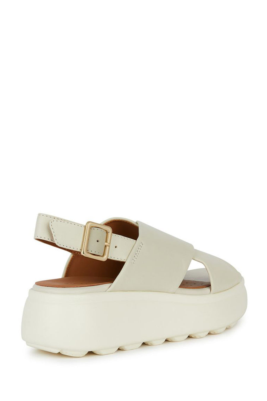 Geox Women's Beige Spherica Ec4.1 Thick Soled Strappy Leather Sandals