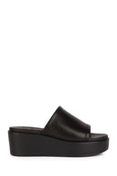 Geox Women's Black Xand 2.2s Thick Soled Leather Slippers | Derimod
