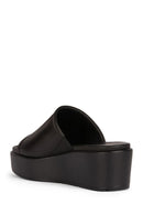 Geox Women's Black Xand 2.2s Thick Soled Leather Slippers | Derimod