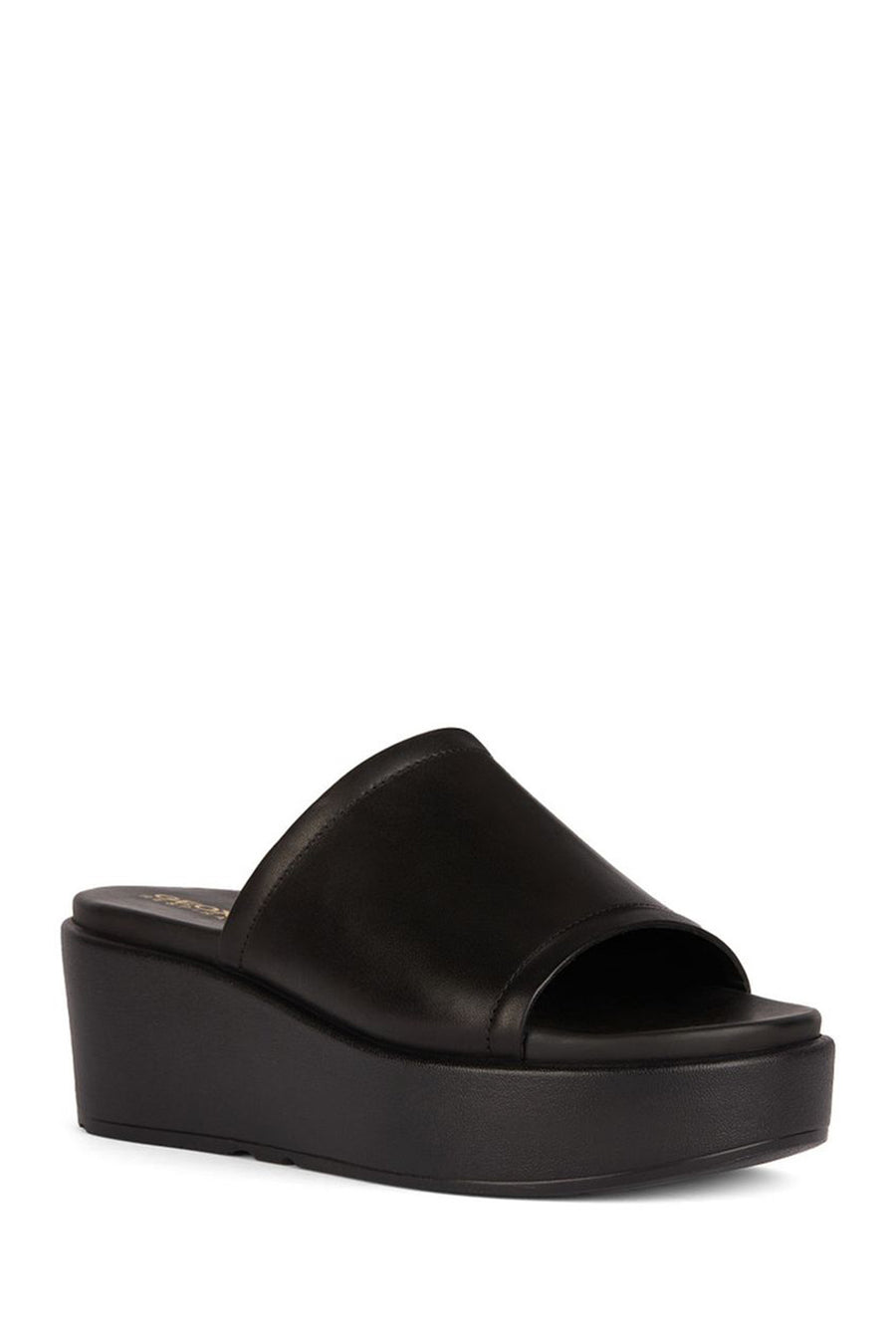 Geox Women's Black Xand 2.2s Thick Soled Leather Slippers
