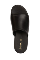 Geox Women's Black Xand 2.2s Thick Soled Leather Slippers | Derimod