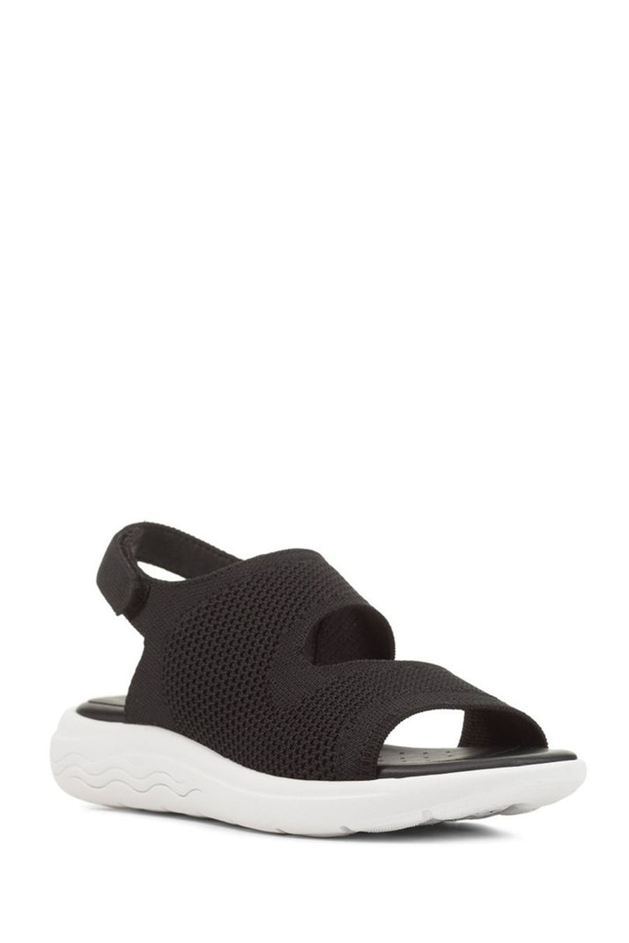 Geox Women's Black Spherica Ec5 Strappy Fabric Sandals