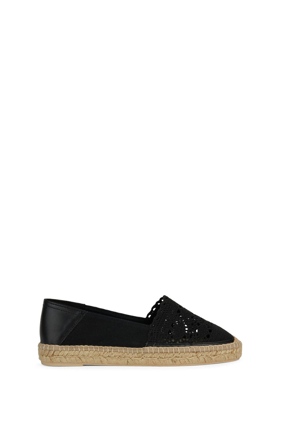 Geox Women's Black Lampedusa Leather Espadrille D45V0D0DS10C9999 | Derimod