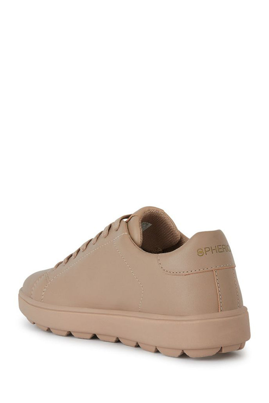 Geox Women's Beige Spherica Ecub-1 Lace-Up Leather Sneaker