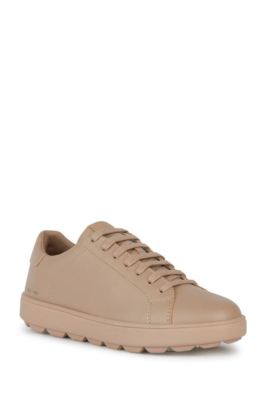 Geox Women's Beige Spherica Ecub-1 Lace-Up Leather Sneaker
