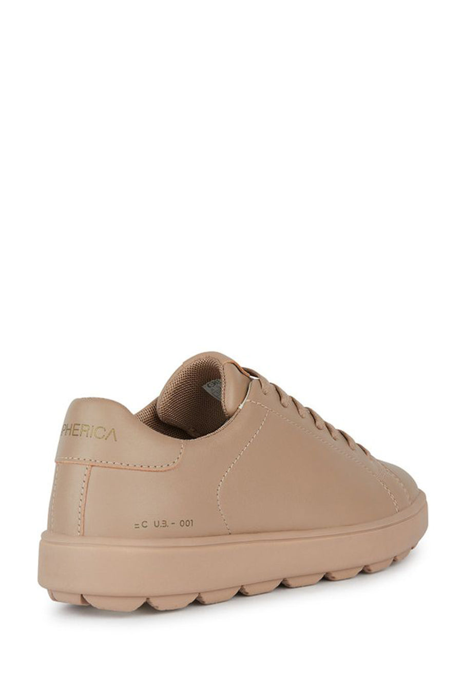 Geox Women's Beige Spherica Ecub-1 Lace-Up Leather Sneaker