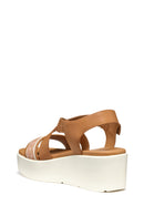 Geox Women Camel D Xand 2.2s Thick Sole Leather Sandals | Derimod