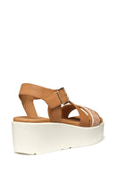 Geox Women Camel D Xand 2.2s Thick Sole Leather Sandals | Derimod