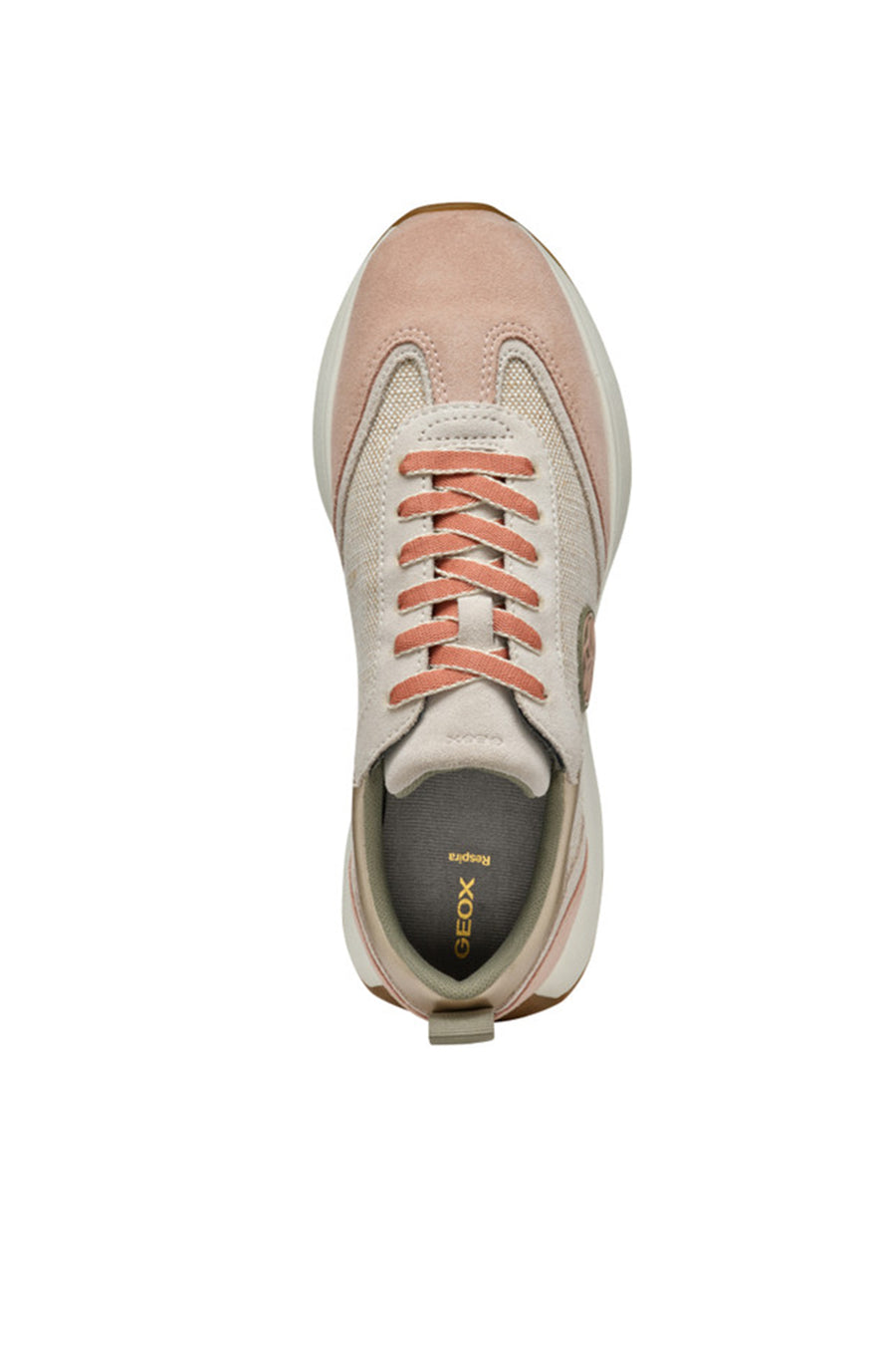 Geox Kadın Bej D Amabel A Bağcıklı Kalın Tabanlı Deri Sneaker