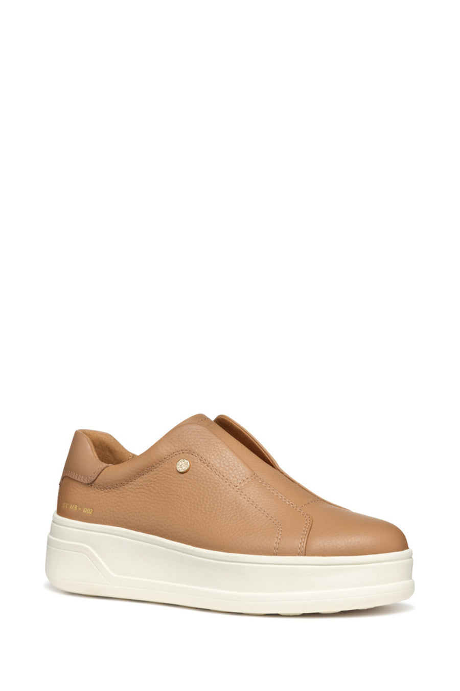 Geox Women Beige Spherica Ecub-2 Thick Soled Leather Sneaker