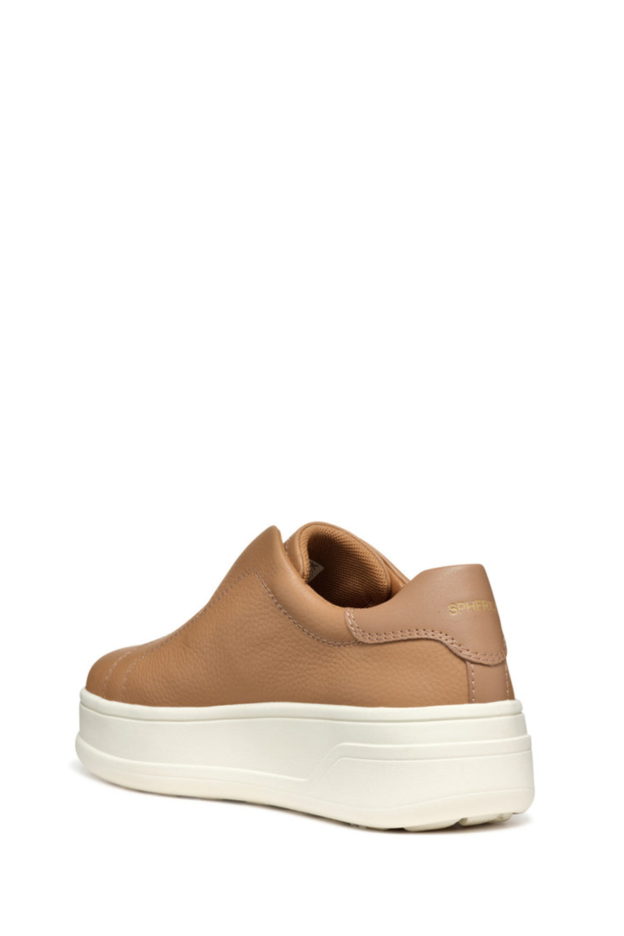 Geox Women Beige Spherica Ecub-2 Thick Soled Leather Sneaker
